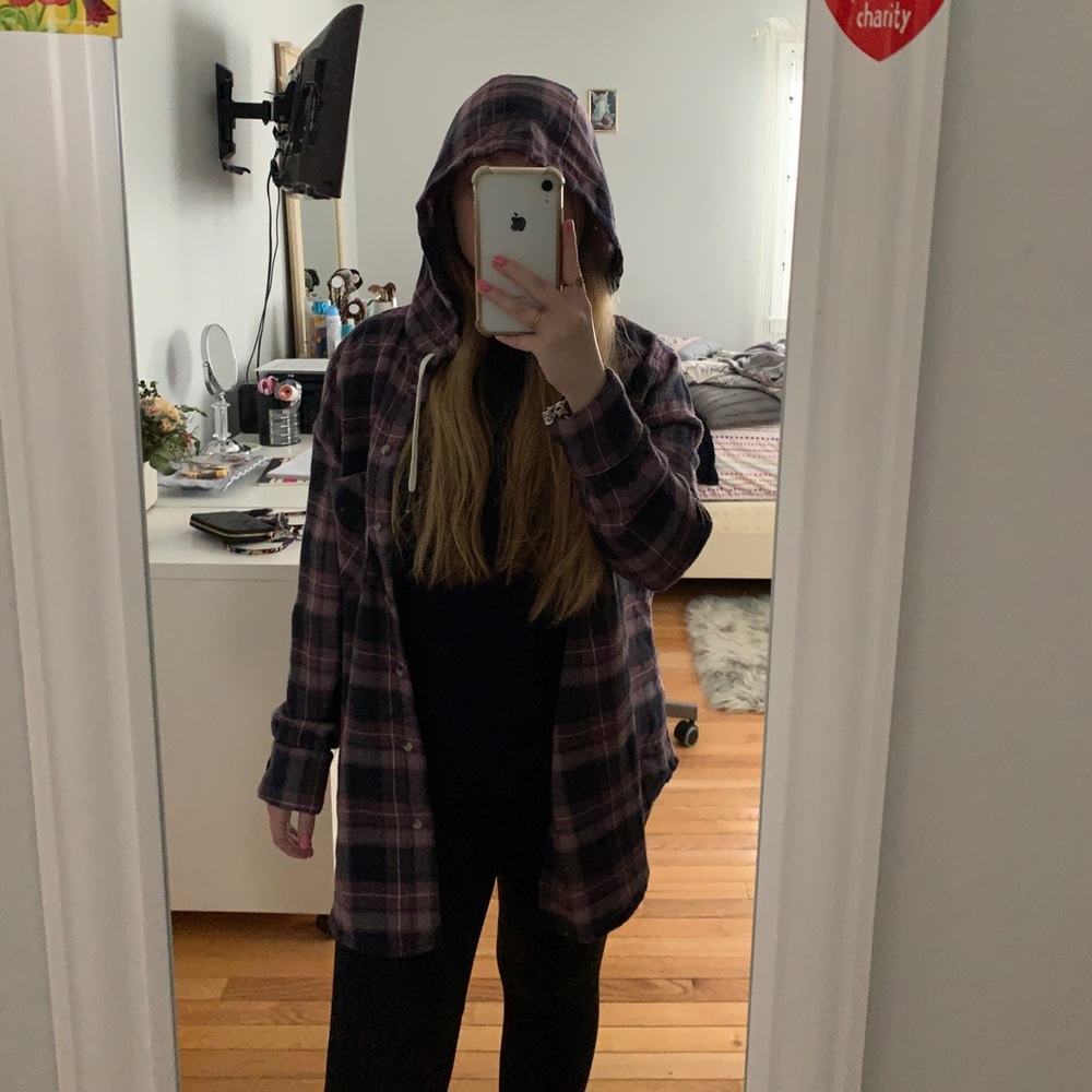 flannel with hood